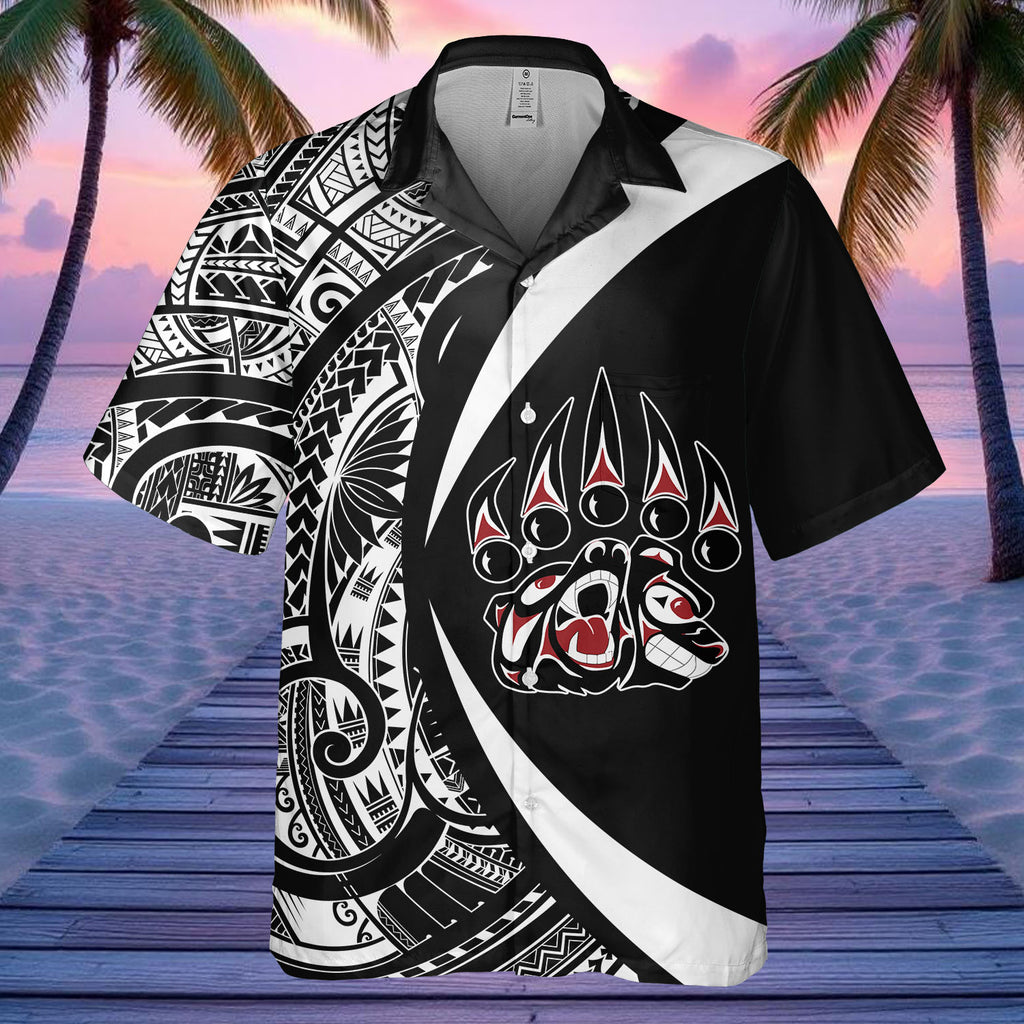 DS250812M01v8 Bear Native American Hawaiian Shirt 3D