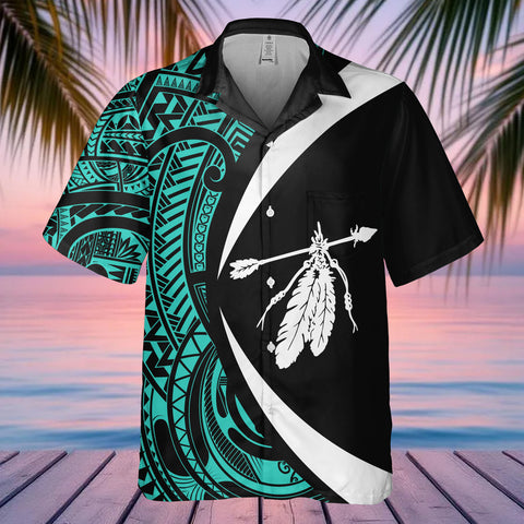 DS250812M02v7 Feather Native American Hawaiian Shirt 3D