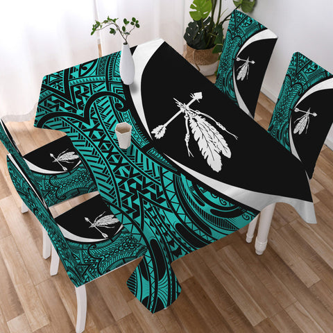 DS250812M02v7 Native American 5pcs Dining Table Set - Tablecloth