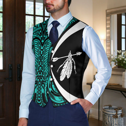 DS250812M02v7 Native American Suit Vest Jacket Print One Side Front
