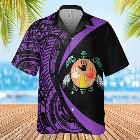 DS250812M03v1 Turtle Native American Hawaiian Shirt 3D