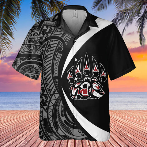 DS250812M04v1 Bear Native American Hawaiian Shirt 3D