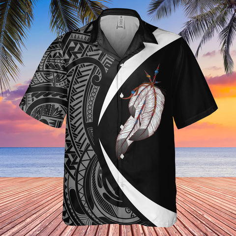 DS250812M04v2 Feather Native American Hawaiian Shirt 3D