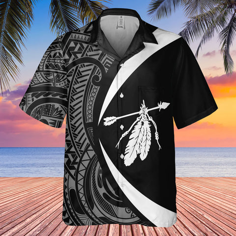DS250812M04v3 Feather Native American Hawaiian Shirt 3D