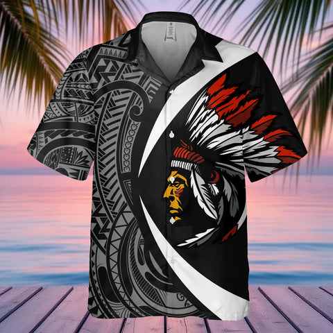 DS250812M04v5 Chief Native American Hawaiian Shirt 3D