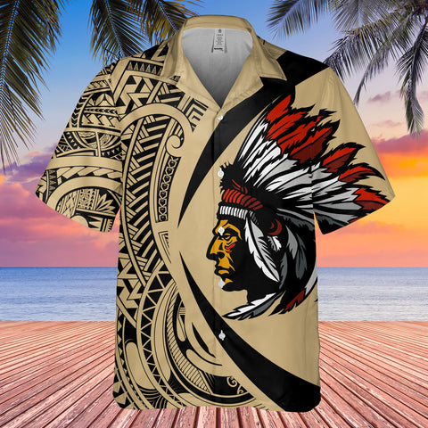 DS250812M05v1 Chief Native American Hawaiian Shirt 3D