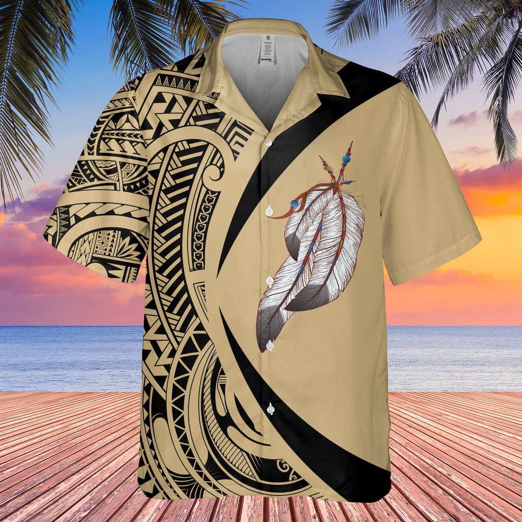 DS250812M05v2 Feather Native American Hawaiian Shirt 3D