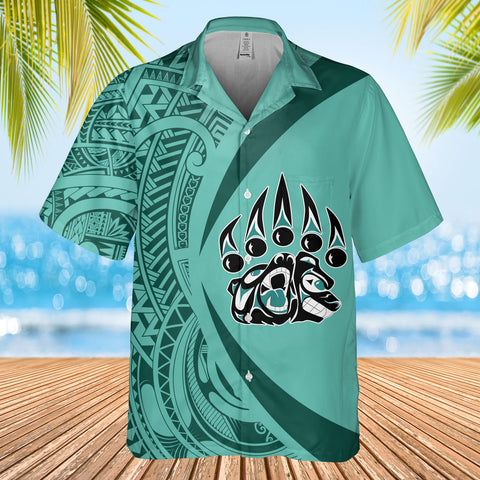 DS250812M06v4 Bear Native American Hawaiian Shirt 3D
