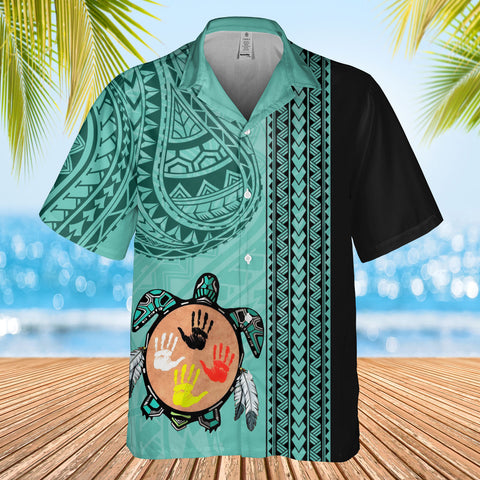 DS250813M01v2 Turtle Native American Hawaiian Shirt 3D
