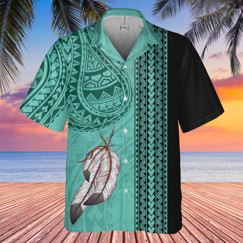 DS250813M01v3 Feather Native American Hawaiian Shirt 3D