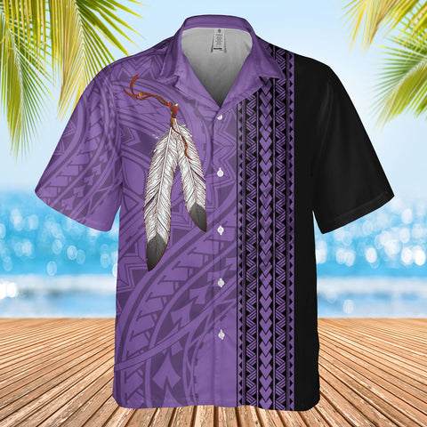 DS250813M03v2 Feather Native American Hawaiian Shirt 3D