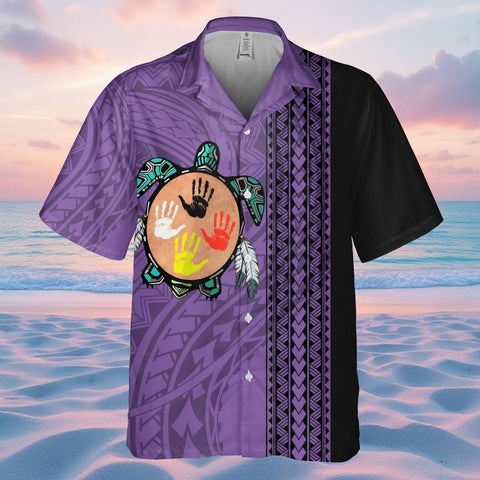 DS250813M03v5 Turtle Native American Hawaiian Shirt 3D