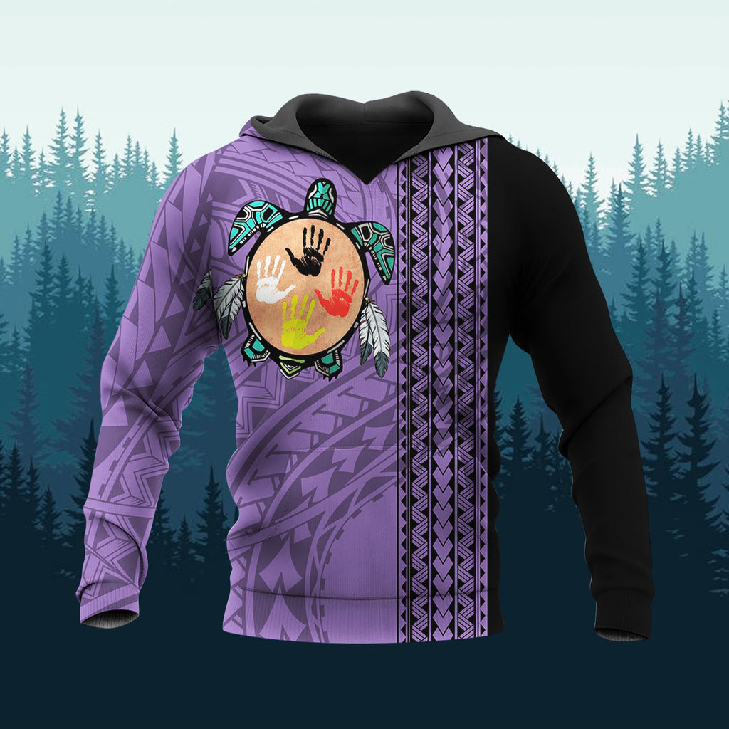 DS250813M03v5 Turtle Native American Pride 3D Hoodie
