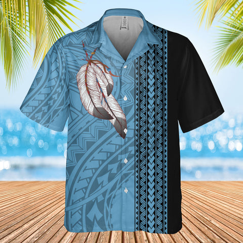 DS250813M05v1 Feather Native American Hawaiian Shirt 3D