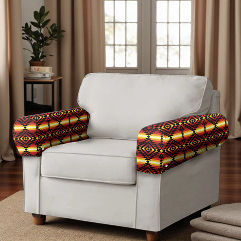 DS250816M05 Native American 2PCS Sofa Armrest Covers with Buttons