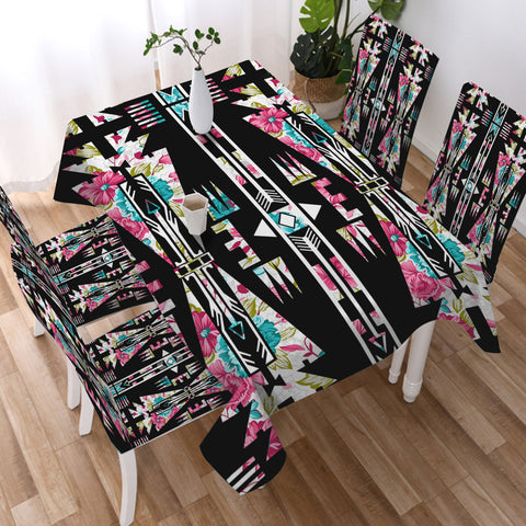 DS250911 Flower Arrow Native American 5pcs Dining Table Set - Tablecloth