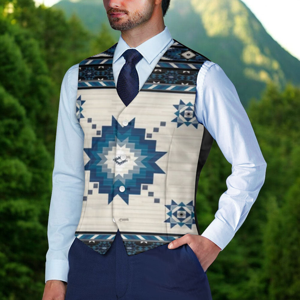 DS250912M13 Native American Suit Vest Jacket Print One Side Front