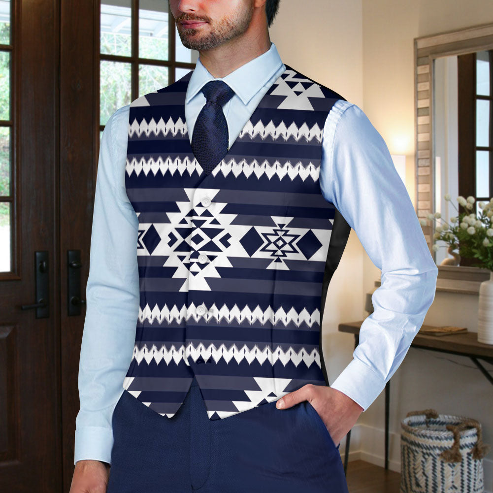 DS250918M15 Native American Suit Vest Jacket Print One Side Front