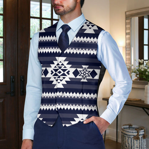 DS250918M15 Native American Suit Vest Jacket Print One Side Front