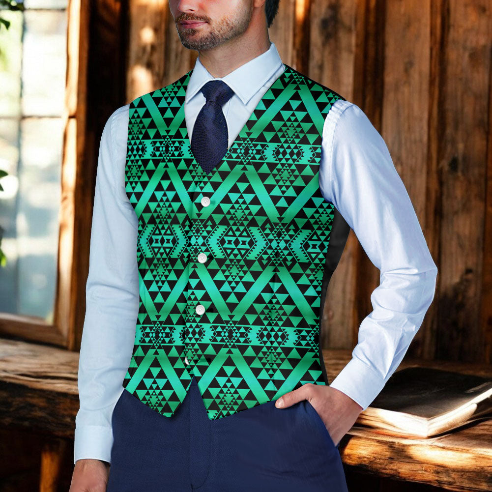 DS250918M19v2 Native American Suit Vest Jacket Print One Side Front