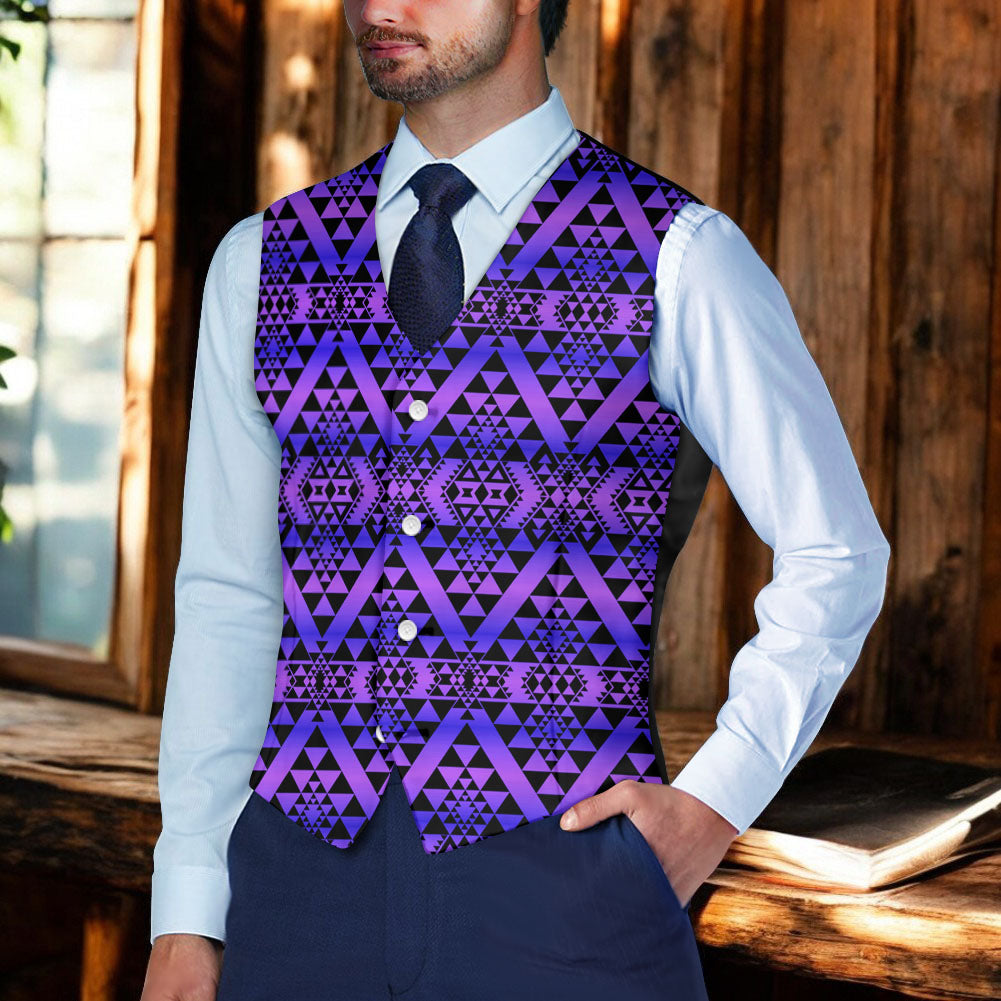 DS250918M19v3 Native American Suit Vest Jacket Print One Side Front