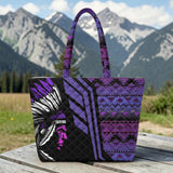 DS250925M09 Chief Native American Quilted Shoulder Tote Bag