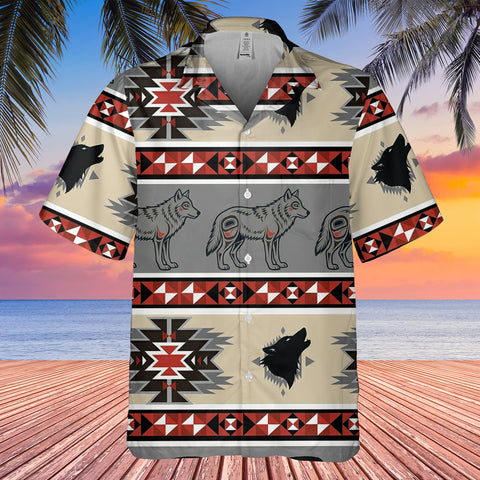 DS251110M21v2 Wolf Native American Hawaiian Shirt 3D