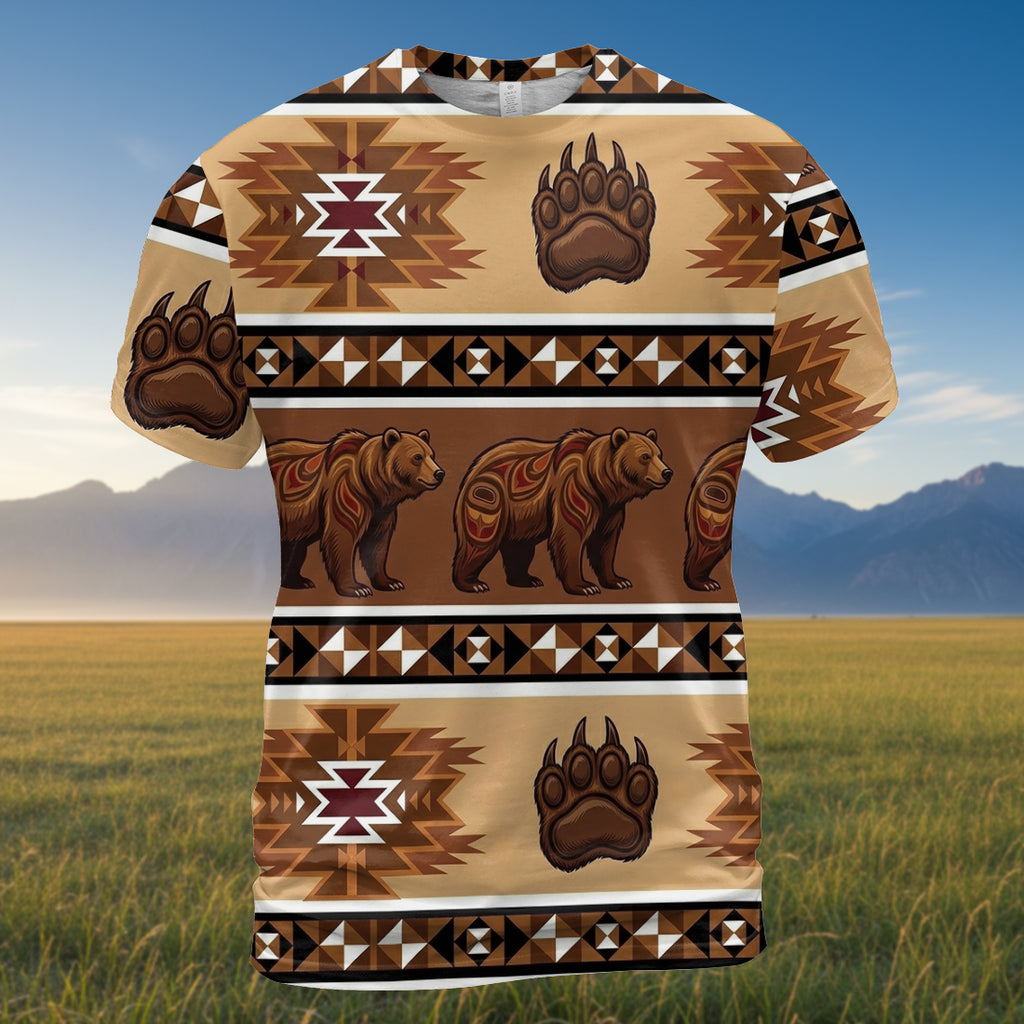 DS251110M21v3 Bear Native American 3D T-shirt