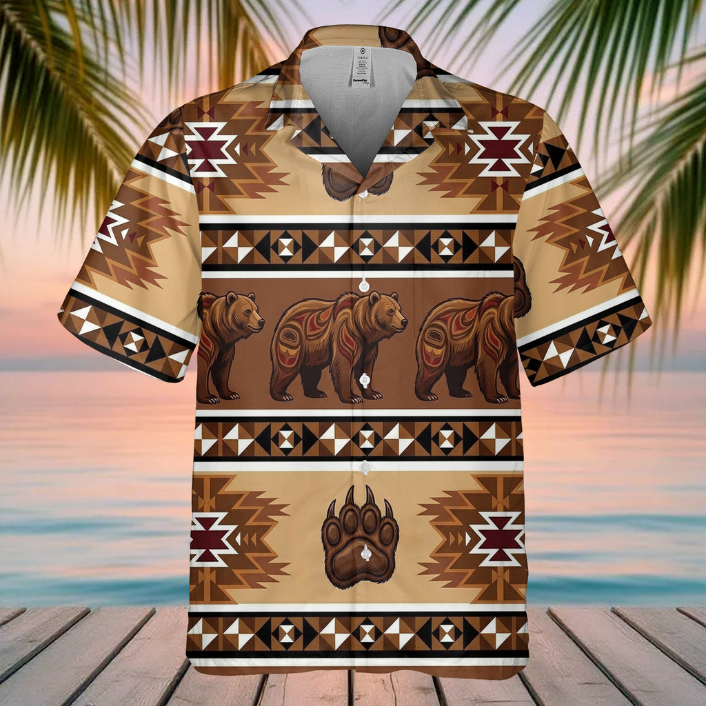 DS251110M21v3 Bear Native American Hawaiian Shirt 3D