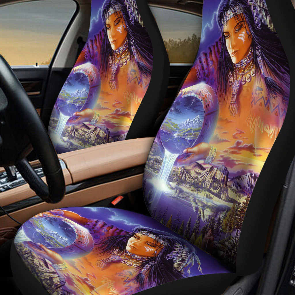 DS251118M31 Woman and World Native American Car Seat Cover