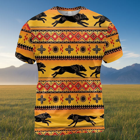 DS251211M30v2 Running Wolf Native American 3D T-shirt