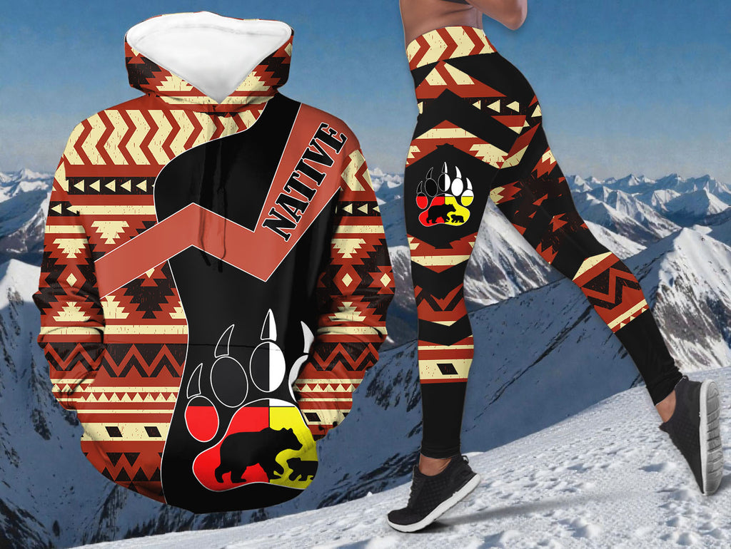 DS251218M010 Mama Bear Native American Hoodie Leggings Set