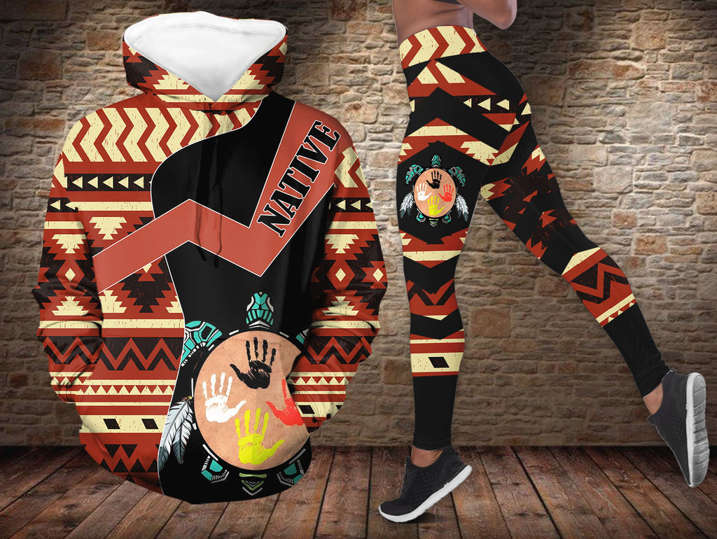 DS251218M013 Turtle Native American Hoodie Leggings Set
