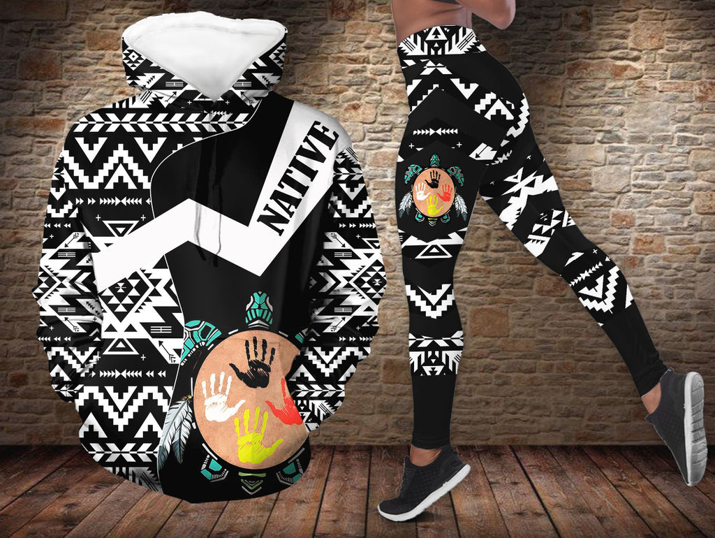 DS251218M04 Turtle Native American Hoodie Leggings Set