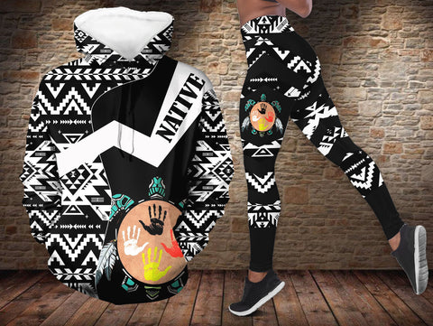 DS251218M04 Turtle Native American Hoodie Leggings Set