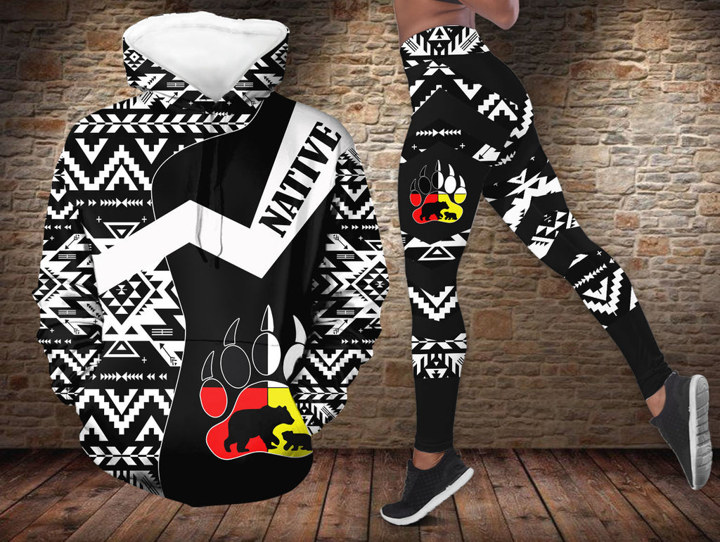 DS251218M05 Mama Bear Native American Hoodie Leggings Set