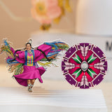 DS260312M01 Powwow Dancing 2-side Printed Acrylic Spinning Standee
