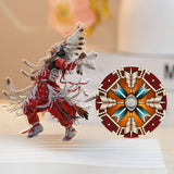 DS260312M05 Powwow Dancing 2-side Printed Acrylic Spinning Standee