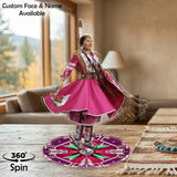 DS260312M06 Powwow Dancing 2-side Printed Acrylic Spinning Standee