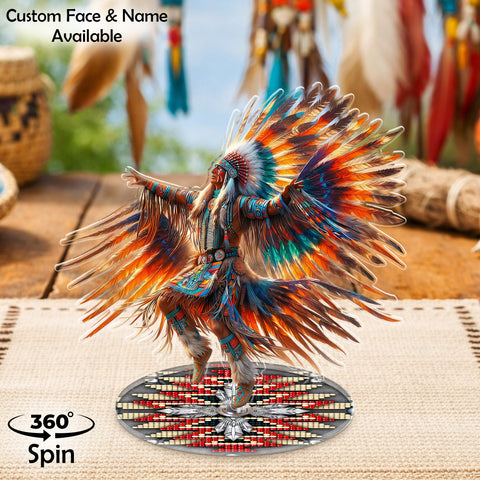 DS260312M10 Powwow Dancing 2-side Printed Acrylic Spinning Standee