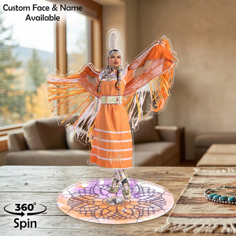 DS260312M12 Powwow Dancing 2-side Printed Acrylic Spinning Standee