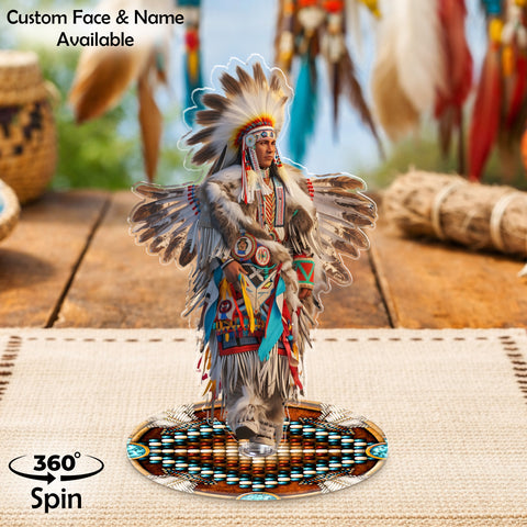 DS260312M13 Powwow Dancing 2-side Printed Acrylic Spinning Standee