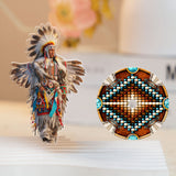 DS260312M13 Powwow Dancing 2-side Printed Acrylic Spinning Standee