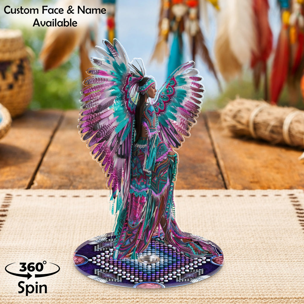 DS260312M14 Powwow Dancing 2-side Printed Acrylic Spinning Standee