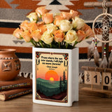 DS260317M02 Native American Ceramic Book-Shaped Vase