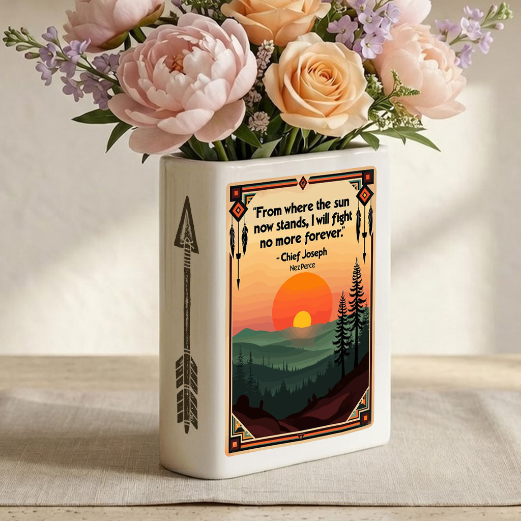 DS260317M02 Native American Ceramic Book-Shaped Vase