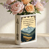 DS260317M03 It is My Land Native American Ceramic Book-Shaped Vase