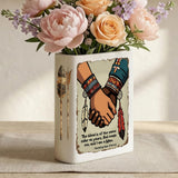 DS260317M04 The Blood is Native American Ceramic Book-Shaped Vase