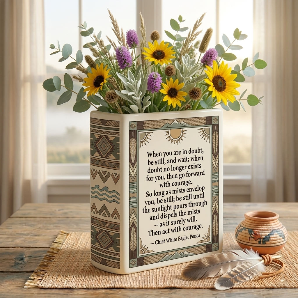 DS260319M15 When you are in doubt Native American Ceramic Book-Shaped Vase