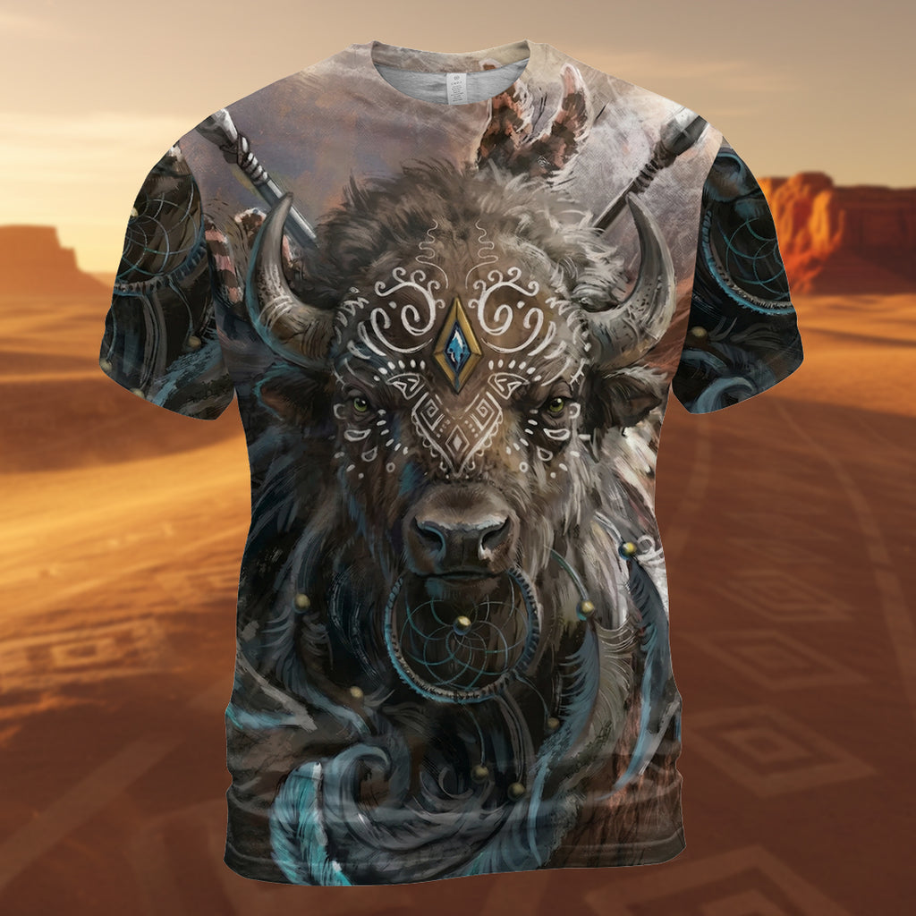 DS260408M01 Bison Native American 3D T-shirt